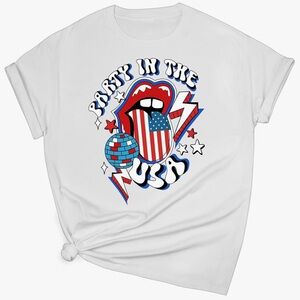 NWT Amazon USA Party Short Sleeved Tee